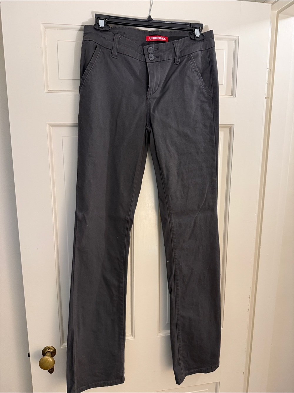 UNIONBAY women’s Dark Charcoal boot leg pants size 27